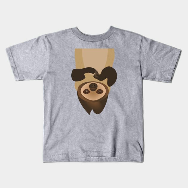 Upside down Sloth Kids T-Shirt by KneppDesigns